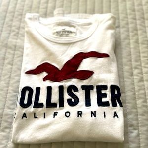 Hollister white Men/Teen boys graphic long sleeve shirt